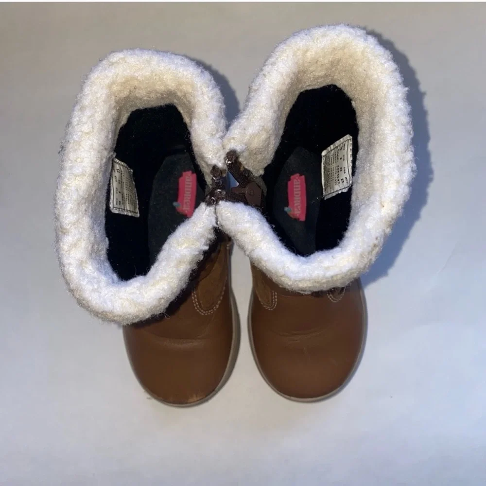 Andrea Side Zipper Toddler  Brown High Boots